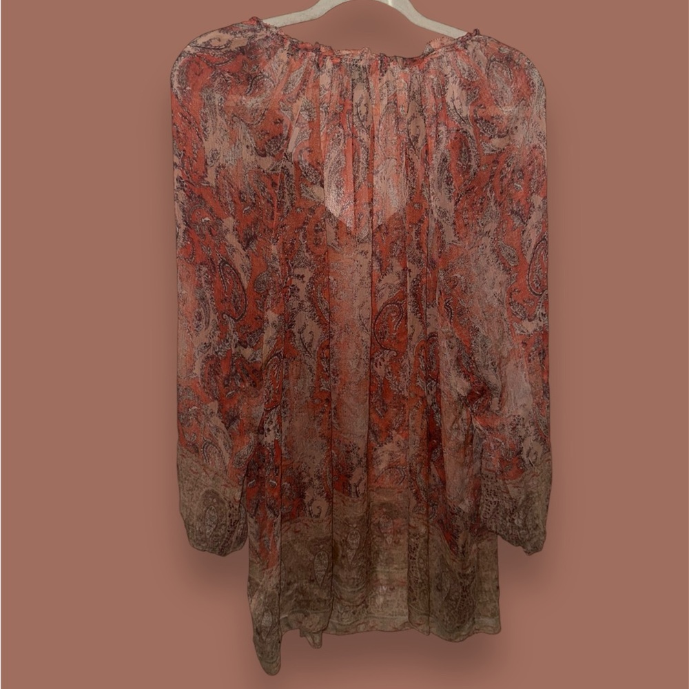 Lucky Brand Orange Sheer Top